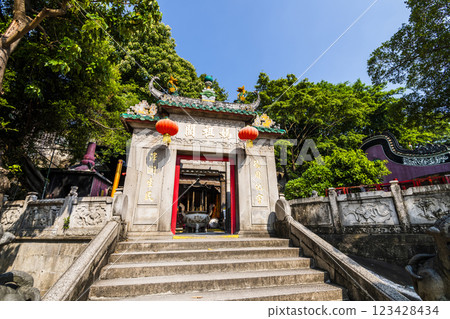 A-Ma Temple, situated on the southwest tip of the Macau Peninsula, is one of the oldest and most famous Taoist temples in Macau. This is part of the UNESCO World Heritage. 123428434
