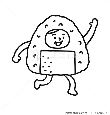 穿著飯糰服裝的人的線描 123428604