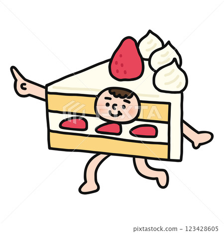 Person wearing a shortcake costume pointing Person wearing a shortcake costume pointing 123428605