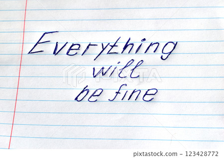 A statement written on a lined sheet of paper. A statement written on a lined sheet of paper. 123428772