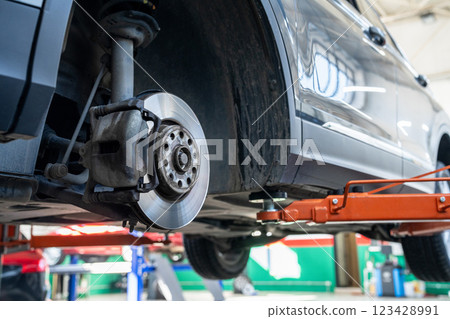 Car service workshop. Car repair 123428991