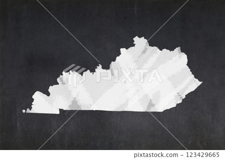 Map of the State of Kentucky drawn on a blackboard 123429665