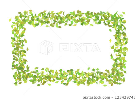 Yellow-green leaf frame Spring Fresh green Yellow-green leaf frame Spring Fresh green 123429745