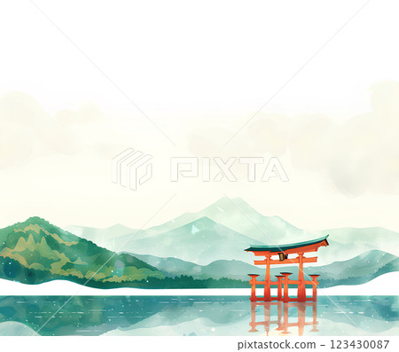 世界遺產：宮島嚴島神社紅色鳥居-1 123430087