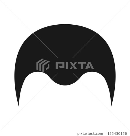 Smooth black hair silhouette, bald patch of head, receding hairline Smooth black hair silhouette, bald patch of head, receding hairline 123430156