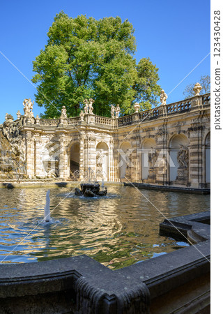 Zwinger palace complex with gardens, one of the most important buildings of the Baroque in Dresden, Germany Zwinger palace complex with gardens, one of the most important buildings of the Baroque in Dresden, Germany 123430428