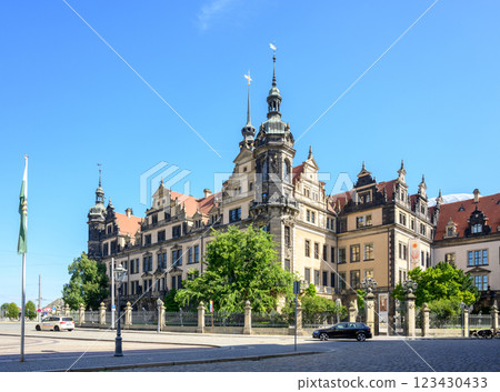Dresden Castle or Royal Palace, former residence of the electors and kings of Saxony in old town of Dresden, Germany 123430433