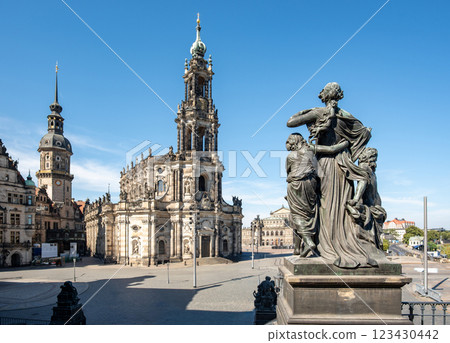 Dresden Cathedral of the Holy Trinity (Katholische Hofkirche) at Theaterplatz in Dresden, Saxony, Germany 123430442