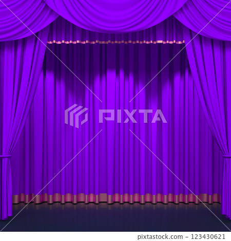 Luxury stage or windows curtains, realistic 3D illustration Luxury stage or windows curtains, realistic 3D illustration 123430621