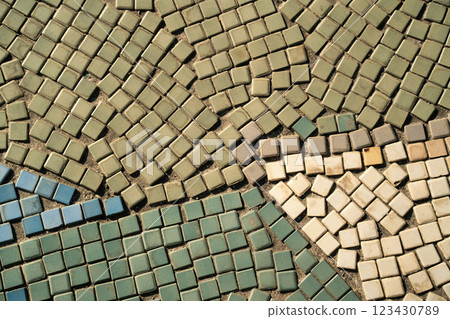 Mosaic tiles floor design Mosaic tiles floor design 123430789