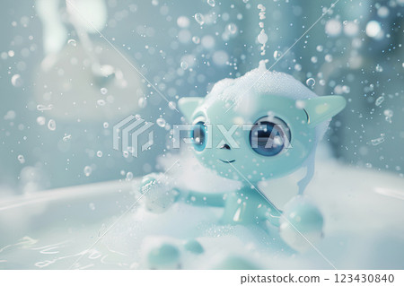 Alien taking a bath 123430840