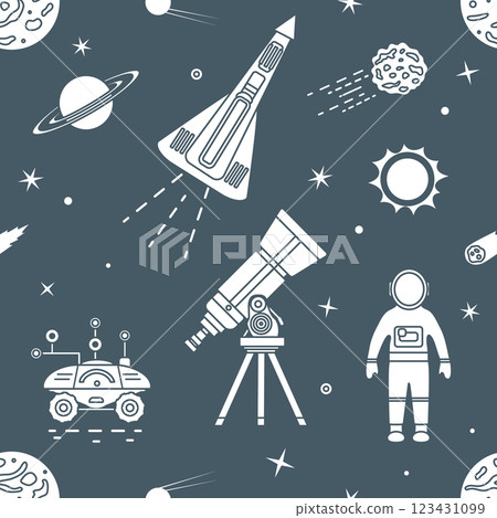 Space Pattern Telescope Planets Shuttle Galaxy 123431099