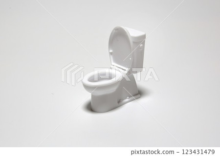 Toilet image Miniature white toilet bowl 123431479