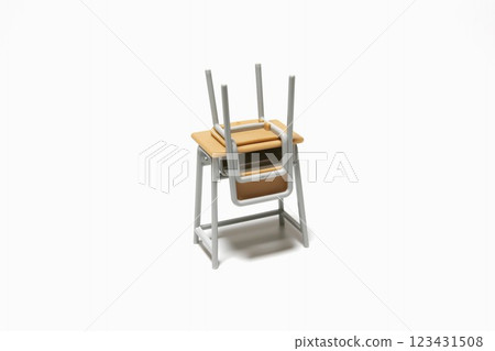 Miniature chairs and desks School image Classroom cleaning 123431508