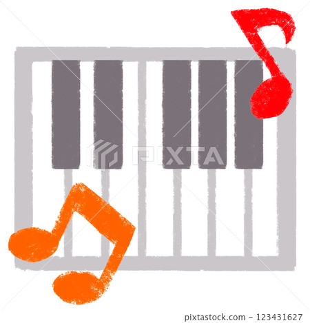 簡單插畫、蠟筆觸感、鋼琴練習 123431627