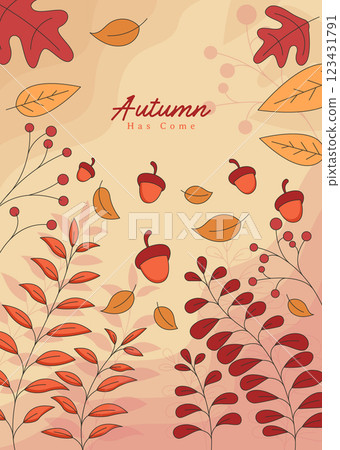 autumn has come banner illustration design, autumn nature concept poster background. autumn has come banner illustration design, autumn nature concept poster background. 123431791