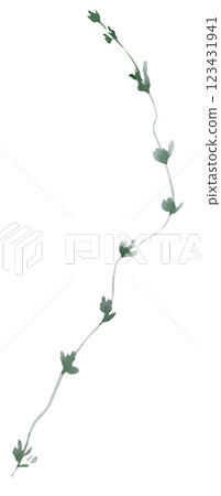 Watercolor twig with green leaves isolated illustration, botanical summer wedding element Watercolor twig with green leaves isolated illustration, botanical summer wedding element 123431941