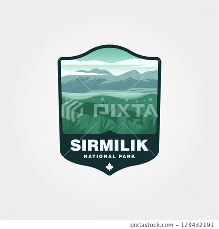 sirmilik national park of canada vintage logo illustration design, silhouette of beluga whale design. sirmilik national park of canada vintage logo illustration design, silhouette of beluga whale design. 123432191