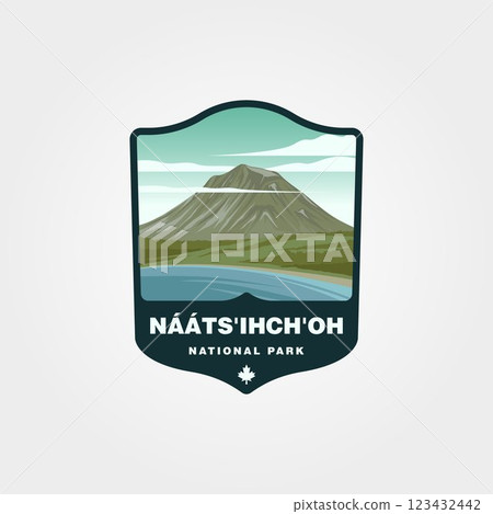 naatsichhoh National Park Reserve logo vector illustration design, canadian travel set logo design 123432442
