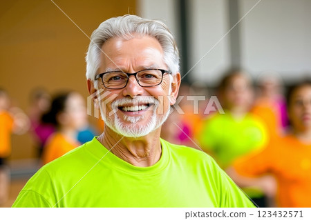 A man in a green shirt smiles at the camera 123432571
