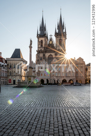 Old Town Square Staromestske namesti, historic square in the Old Town quarter of Prague, the capital of the Czech Republic 123432996