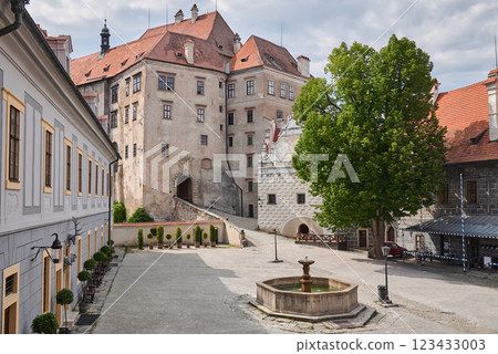 Cesky Krumlov castle, major tourist destination in south Bohemia region of Czech Republic 123433003