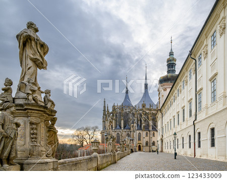 Jesuit College and Roman Catholic Church of Saint Barbara in Kutna Hora in the Central Bohemian Region of the Czech Republic 123433009