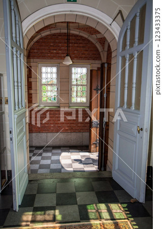 An Inviting Entrance Featuring Timeless Classic Architectural Elements That Captivate An Inviting Entrance Featuring Timeless Classic Architectural Elements That Captivate 123433375