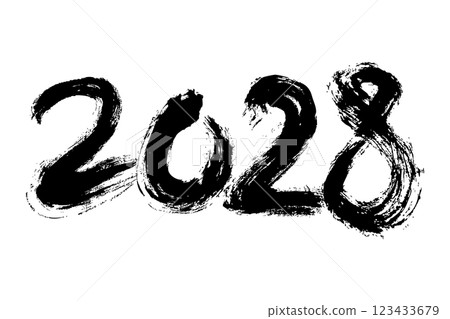 2028 Handwritten calligraphy material 123433679