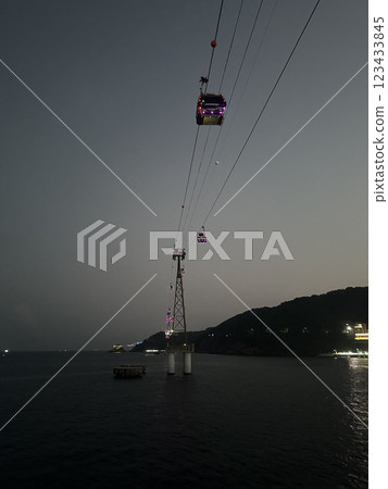 Busan Songdo sea car view, white breakwater along the coast 123433845