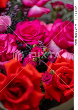 Beautiful Bouquet of magenta fuchsia color roses Beautiful Bouquet of magenta fuchsia color roses 123434048