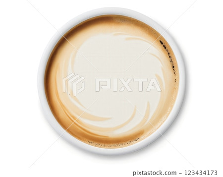 Cafe Bombon A Spanish coffee made with equal parts espresso and sweetened condensed milk. From above, the coffee has 123434173