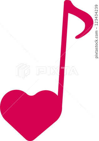 愛心圖案的音樂符號 123434239