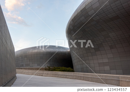 Dongdaemun Design Plaza landmark in Seoul, South Korea Dongdaemun Design Plaza landmark in Seoul, South Korea 123434557