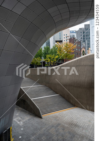 Dongdaemun Design Plaza landmark in Seoul, South Korea Dongdaemun Design Plaza landmark in Seoul, South Korea 123434559