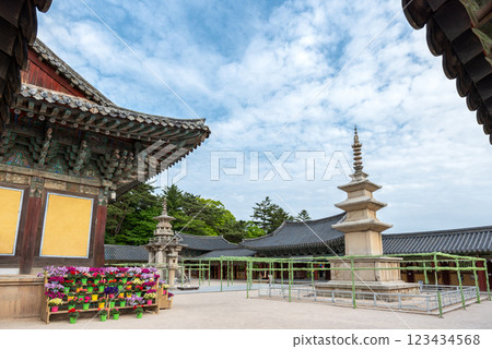 Bulguksa Buddhist temple in Gyeongju, South Korea 123434568