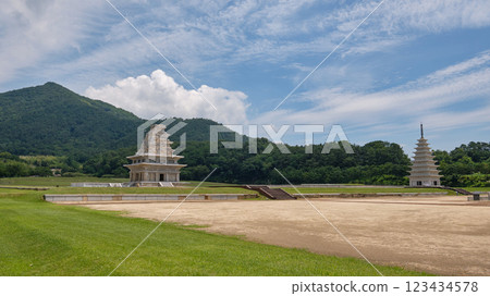 Mireuksa Buddhist temple of the Baekje Kingdom of Korea 123434578