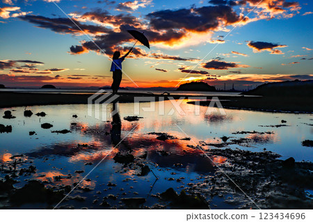 落日水鏡 123434696