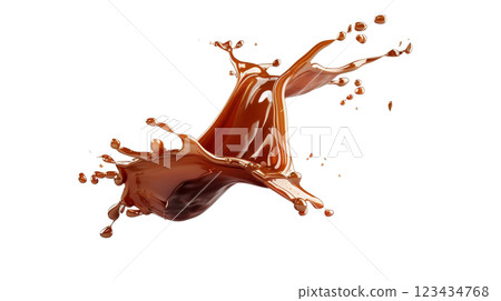 Caramel sauce splash isolated on white back 123434768