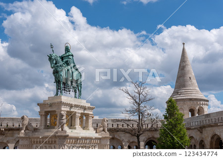 Fisherman Bastion monument in Buda Castle in Budapest Hungary Fisherman Bastion monument in Buda Castle in Budapest Hungary 123434774
