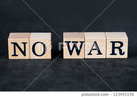 No war text on wooden cubes 123435150