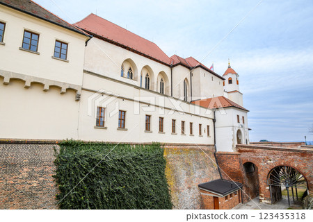Spilberk Castle, historic fortress on a hilltop above downtown Brno, South Moravian region of the Czech Republic 123435318