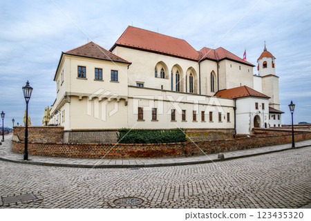 Spilberk Castle, historic fortress on a hilltop above downtown Brno, South Moravian region of the Czech Republic Spilberk Castle, historic fortress on a hilltop above downtown Brno, South Moravian region of the Czech Republic 123435320