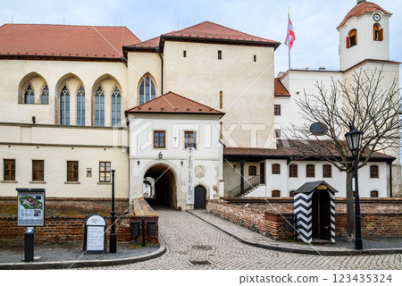 Spilberk Castle, historic fortress on a hilltop above downtown Brno, South Moravian region of the Czech Republic 123435324