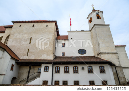 Spilberk Castle, historic fortress on a hilltop above downtown Brno, South Moravian region of the Czech Republic 123435325