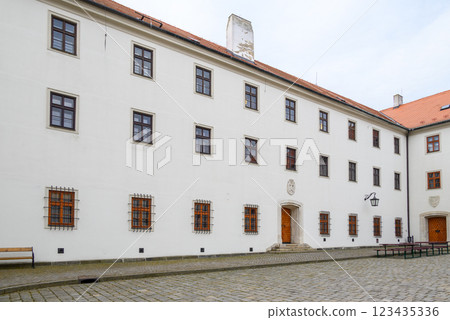 Spilberk Castle, historic fortress on a hilltop above downtown Brno, South Moravian region of the Czech Republic Spilberk Castle, historic fortress on a hilltop above downtown Brno, South Moravian region of the Czech Republic 123435336