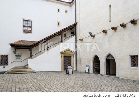 Spilberk Castle, historic fortress on a hilltop above downtown Brno, South Moravian region of the Czech Republic 123435342