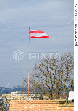 Spilberk Castle, historic fortress on a hilltop above downtown Brno, South Moravian region of the Czech Republic 123435347