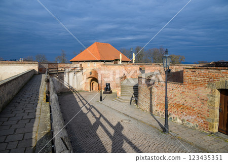 Spilberk Castle, historic fortress on a hilltop above downtown Brno, South Moravian region of the Czech Republic 123435351
