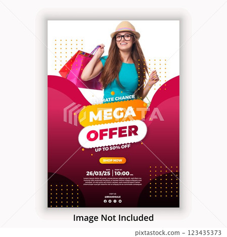 vector modern sale banner template with mega offer vector modern sale banner template with mega offer 123435373